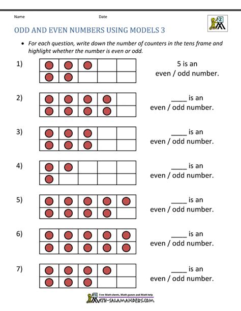 odd or even numbers worksheet.
